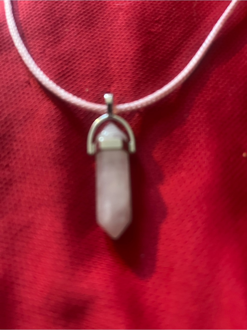 Hand Crafted Pink Rose Quartz Crystal Point Pendant Necklace Unbranded Handmade